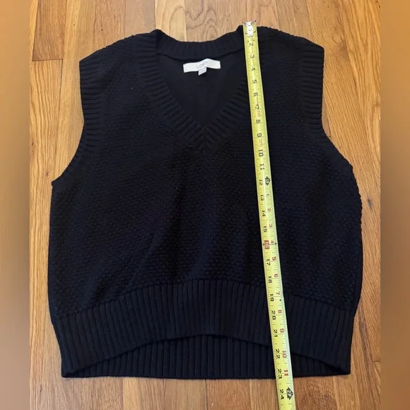 LOFT Black V-Neck Sweater Vest Large - Picture 2 of 5
